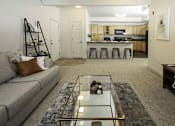 Thumbnail 10 of 33 - Open Living Room with Kitchen View at Four Seasons at Southtowne Apartments, South Jordan, UT, 84095