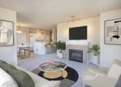 Thumbnail 3 of 40 - Living Room With Dining And Kitchen at Metropolitan Collection Apartments, Renton, WA