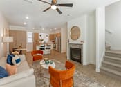 Thumbnail 3 of 39 - Open Concept Living Room with Fireplace -  The Austin Townhomes, Draper, UT 84020