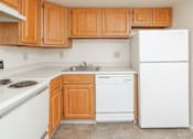 Thumbnail 5 of 18 - Modern Kitchen With Custom Cabinet at River Point Apartments, Tucson, AZ, 85712