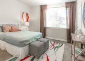 Thumbnail 8 of 39 - Comfortable Bedroom With Large Window at San Tropez Apartments & Townhomes, Utah, 84095