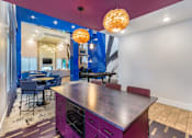 Thumbnail 32 of 46 - Purple Kitchen in Clubhouse at Arcadia Apartments