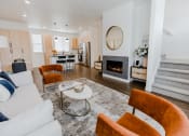 Thumbnail 3 of 37 - The Hudson Townhomes Salt Lake City Utah Living Room with Fireplace