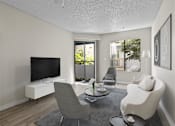 Thumbnail 15 of 38 - a living room with a couch and a tv at Harbor Terrace Apartments, California