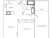 Thumbnail 16 of 16 - a floor plan of a two bedroom apartment