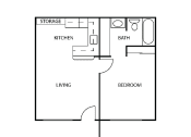 Thumbnail 4 of 4 - a floor plan of a small house with a kitchen and a living room