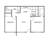 Thumbnail 2 of 4 - a floor plan of a small apartment