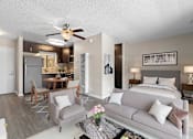 Thumbnail 26 of 38 - living bedroom kitchen of studio apartment at Harbor Terrace Apartments, California, 90731