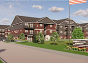 Thumbnail 7 of 20 - A rendering of a large apartment complex named Marketplace Cove.