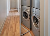 Thumbnail 180 of 219 - A row of washing machines are stacked in a laundry room.
