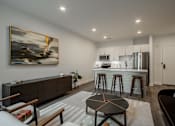 Thumbnail 7 of 33 - Contemporary open-concept layout of a luxury apartment at The Rail at Bound Brook, NJ.