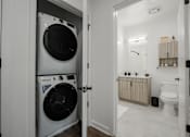 Thumbnail 17 of 33 - In-unit washer and dryer in a luxury apartment at The Rail at Bound Brook, NJ