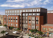 Thumbnail 23 of 33 - A rendered street view of The Rail at Bound Brook luxury New Jersey apartments
