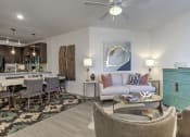 Thumbnail 15 of 20 - Living Room With Gourmet Kitchen View  at Residence at Tailrace Marina, Mount Holly, NC, 28120