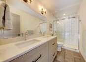 Thumbnail 28 of 41 - a bathroom with a sink and a shower and a toilet at Greeley Lofts, Missouri, 63102