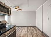 Thumbnail 17 of 48 - the renovated kitchen and living room in a new home