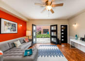 Thumbnail 11 of 56 - Living Room With Ceiling Fan at Heritage Apartments, Columbus, OH