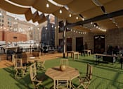 Thumbnail 6 of 11 - a rendering of the outdoor patio at the brewery
