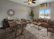 Thumbnail 7 of 48 - an open living room and dining room with a large window
