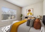 Thumbnail 7 of 31 - a bedroom with a bed and a window at Grandeville on Saxon, Orange City, FL