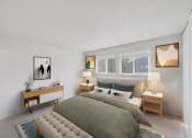 Thumbnail 4 of 12 - a bedroom with a large bed in front of a window at 2300 West Apartments, Nevada, 89502
