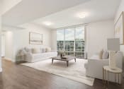 Thumbnail 10 of 36 - living room with couches and a large window at Paramount on Lake Eola, Orlando, FL, 32801
