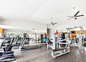 Thumbnail 16 of 27 - A Gym with Equipment at Flats on Chapel Apartments, Texas