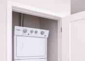 Thumbnail 16 of 40 - a white washer and dryer in a closet at Maven on Broadway, Minnesota