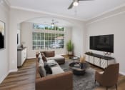 Thumbnail 10 of 30 - Living room with ceiling fan at Ashlar, Fort Myers, FL, 33907
