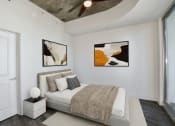 Thumbnail 4 of 27 - a bedroom with a bed and two paintings on the wall at Element, Tampa, Florida