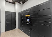 Thumbnail 35 of 42 - A row of black lockers with the word "LUXURY" on the top.