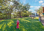 Thumbnail 21 of 36 - A red fire hydrant sits in the middle of a green grassy area.
