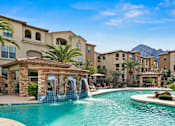 Thumbnail 10 of 17 - Pool with water feature at Villas at San Dorado, Oro Valley