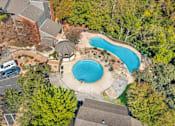 Thumbnail 5 of 27 - Top view of swimming pool at Great Hills, Austin, TX  