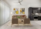 Thumbnail 2 of 12 - a living room with a couch and two chairs  at SLX Atlanta, Georgia, 30341