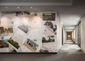Thumbnail 21 of 34 - hallway at The Merc with vintage postcard wallpaper at The Merc, Waltham