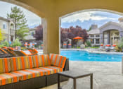Thumbnail 26 of 29 - Covered lounge seating at Arterra, Albuquerque, NM, 87113