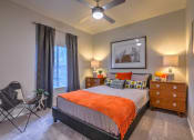 Thumbnail 21 of 29 - Bedroom with ceiling fan at Arterra, Albuquerque, NM