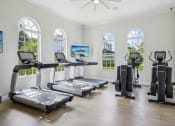 Thumbnail 24 of 48 - four treadmills in a room with windows and cardio equipment