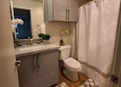 Thumbnail 13 of 31 - a bathroom with a toilet and a sink and a shower