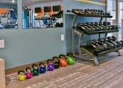 Thumbnail 11 of 24 - Dumbbell Rack and Kettlebells