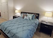 Thumbnail 6 of 21 - a bedroom with a bed and two night stands and a closet