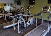 Thumbnail 11 of 21 - a row of treadmills and ellipticals in a gym