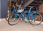 Thumbnail 27 of 27 - Two blue bicycles parked in MartinBlu lobby