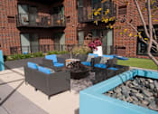 Thumbnail 18 of 27 - Outdoor community fire pit with 5 lounge chairs surrounding
