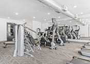 Thumbnail 24 of 40 - a gym filled with cardio machines and treadmills