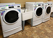 Thumbnail 31 of 34 - a row of washing machines in a laundromat