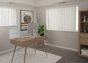 Thumbnail 8 of 20 - a home office with a desk and a computer