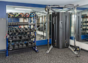 Thumbnail 11 of 23 - RiverPointeApartmentsFridleyMN-Fitness Center Strength Equipment1