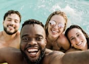 Thumbnail 14 of 28 - Group fun in the swimming pool